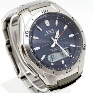 カシオ(CASIO)の《一点物》CASIO wave ceptor 腕時計 電波ソーラー ネイビー q(腕時計(アナログ))