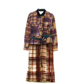 サカイ(sacai)のSacai サカイ 18AW コットン チェック柄 レイヤード ドッキング シャツ ワンピース レディース マルチ 18-03937(ロングワンピース/マキシワンピース)