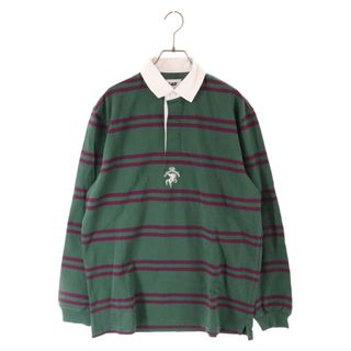 Palace Skateboards パレススケートボーズ STRIPE RUGBY ストライプラガーシャツ 長袖シャツ グリーン/パープル(シャツ)