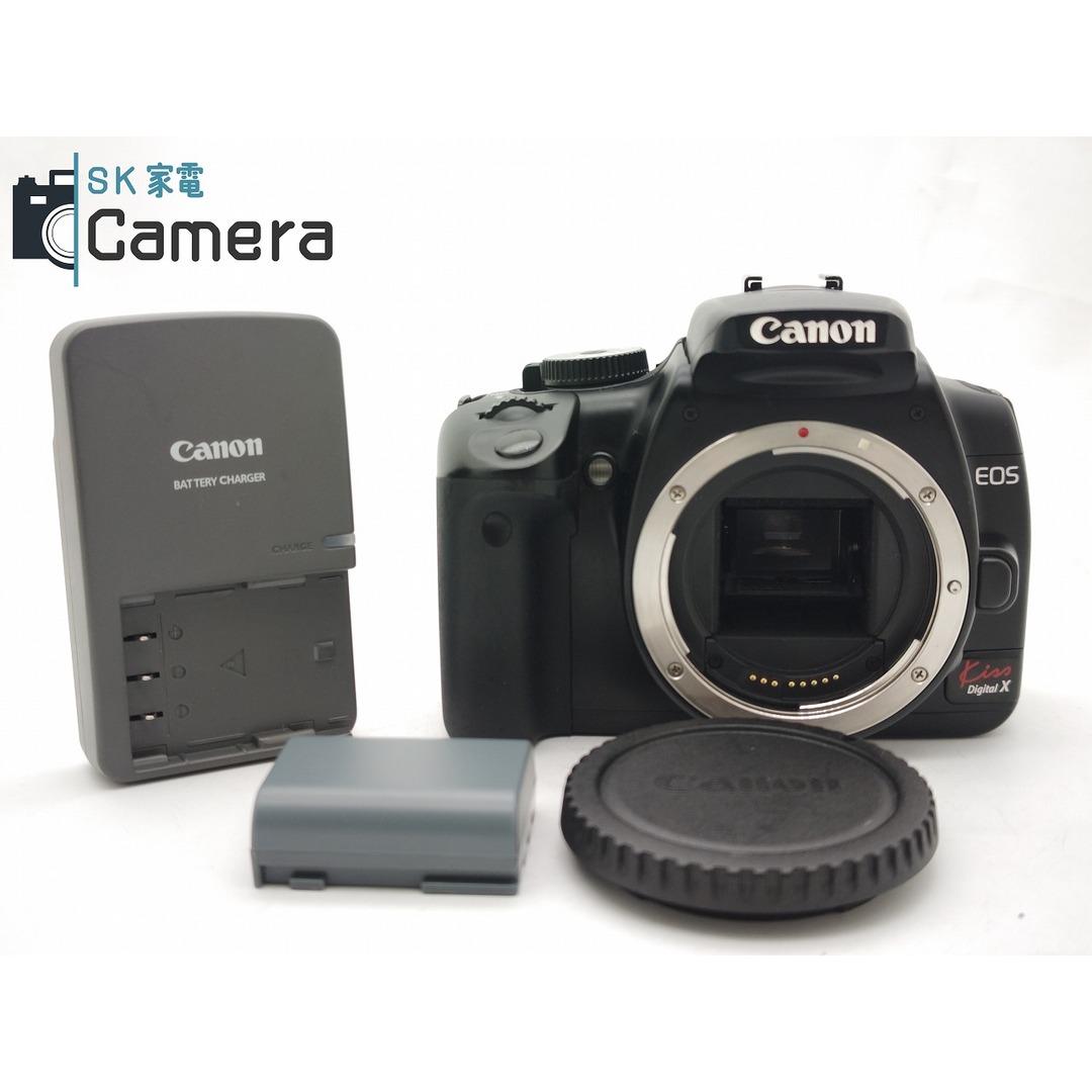Canon Kiss Digital X キャノン 充電器付 ブラック　③ファインダー内通常に見れます