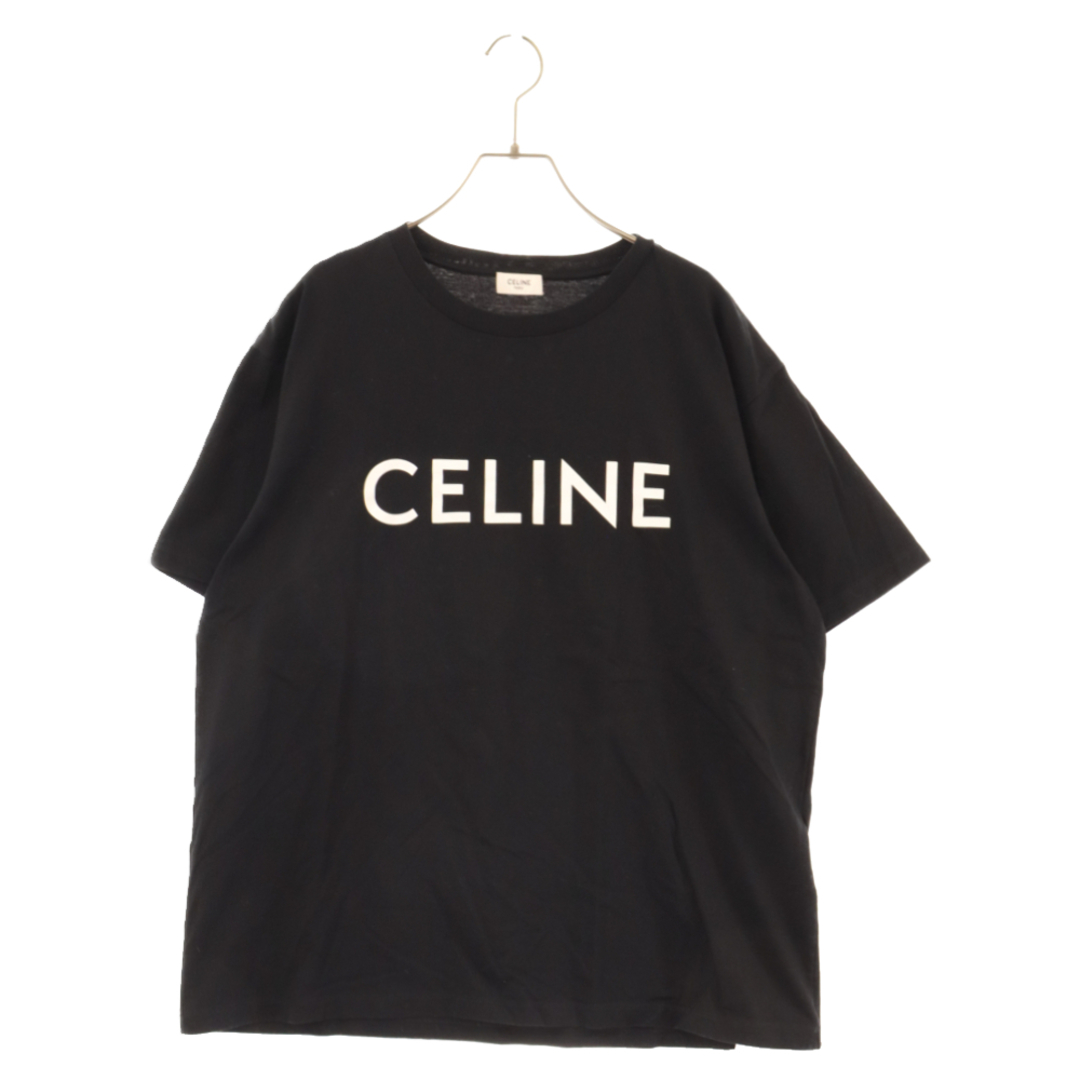 CELINE セリーヌ 22AW ルーズフィットロゴプリント半袖Tシャツ カットソー 2X681671Q ブラック675センチ身幅