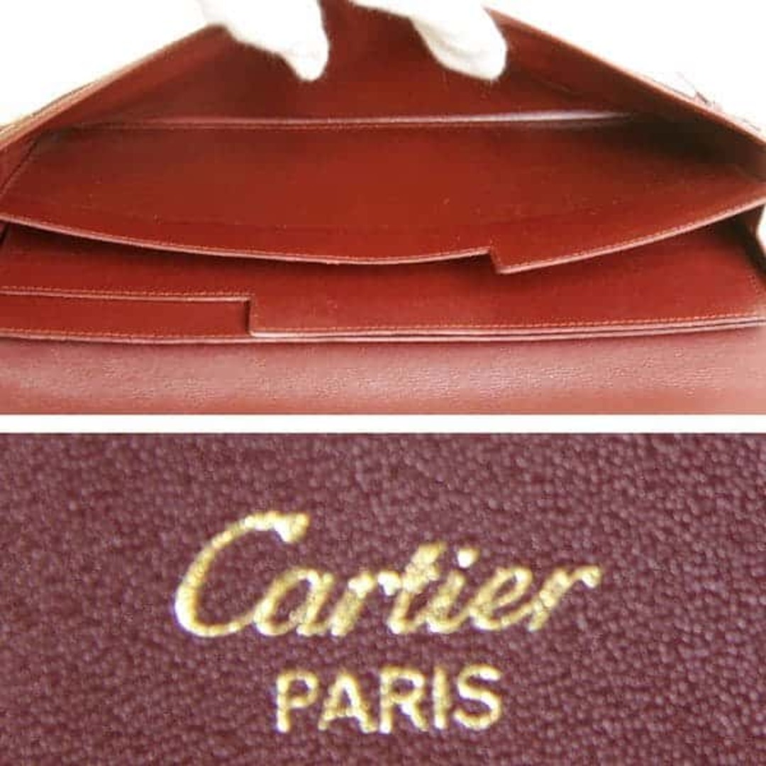 Cartier(カルティエ)のCARTIER カルティエ マスト クラッチバッグ セカンドバッグ レザー ボルドー【中古】 メンズのバッグ(セカンドバッグ/クラッチバッグ)の商品写真