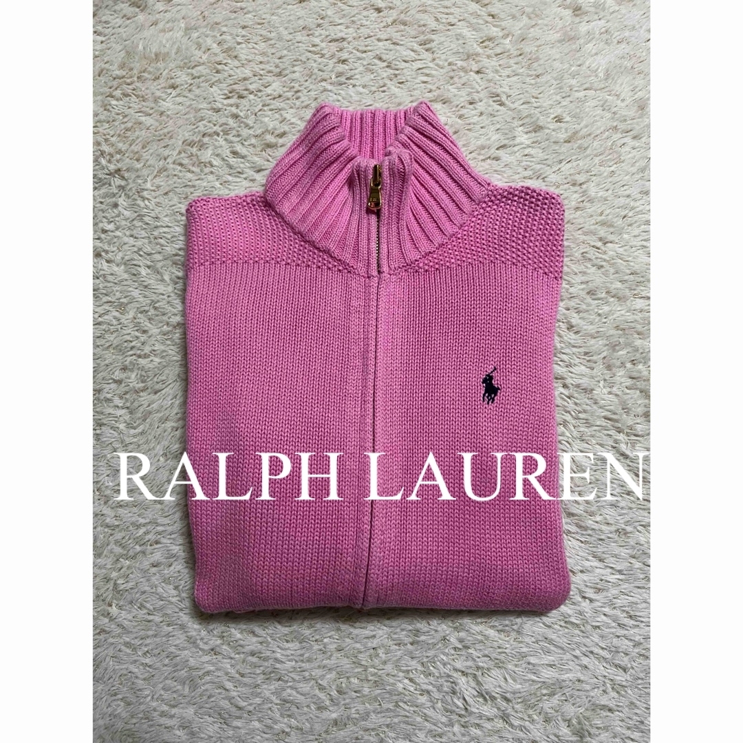 POLO RALPH LAUREN(ポロラルフローレン)のポロ　ラルフローレン　ピンク　ジップアップ　カーディガン　ニット　人気　完売 レディースのトップス(ニット/セーター)の商品写真