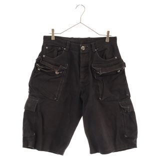 クロムハーツ(Chrome Hearts)のCHROME HEARTS クロムハーツ FATIGUE ファティーグカーゴ デニムショーツ ショートパンツ ボタンフライ ブラック(ショートパンツ)