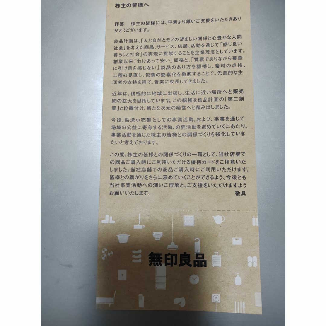 MUJI (無印良品)(ムジルシリョウヒン)の良品計画株主優待券 チケットの優待券/割引券(ショッピング)の商品写真