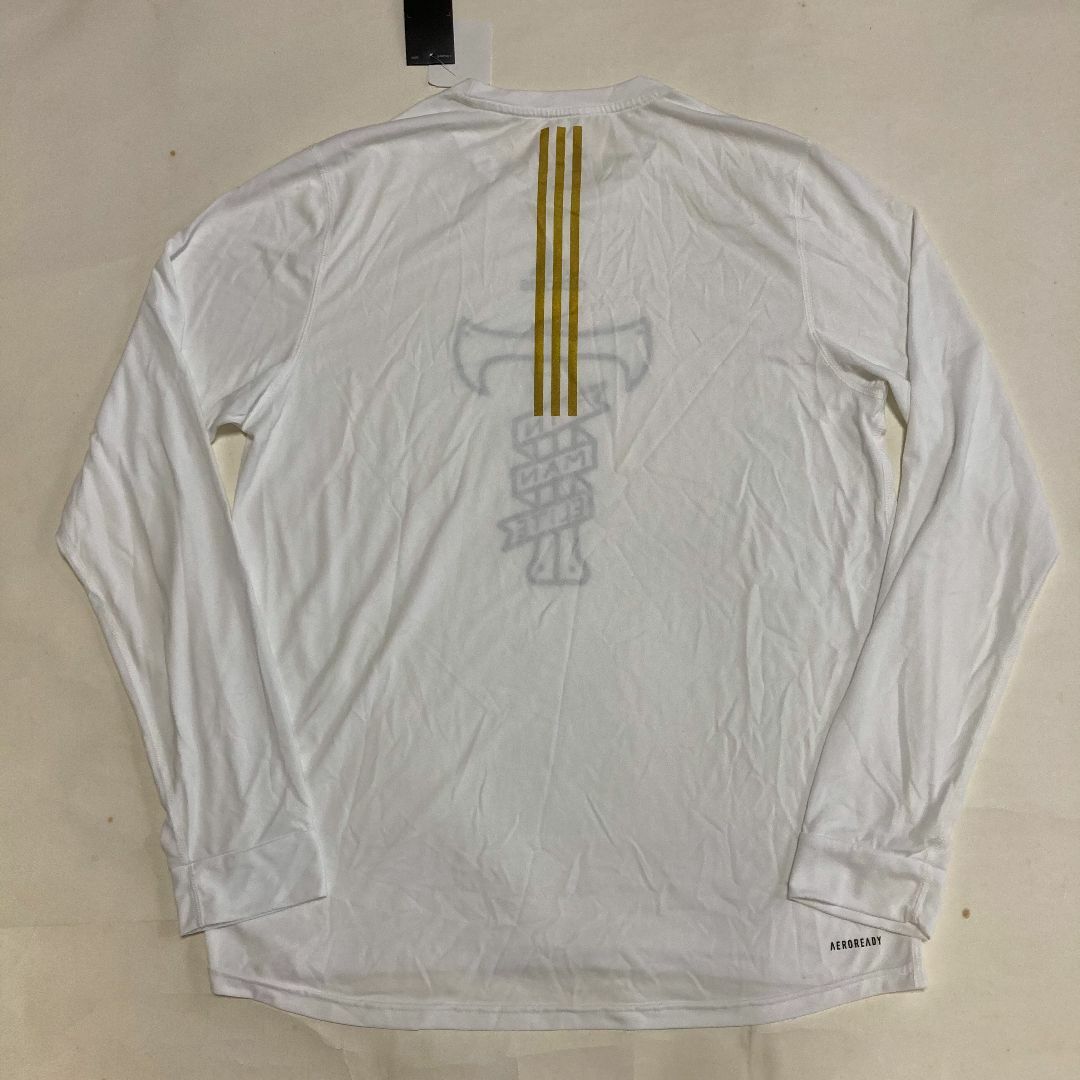 adidas(アディダス)の【Sサイズ】Tinman Gold Striped Long Sleeve スポーツ/アウトドアのランニング(ウェア)の商品写真