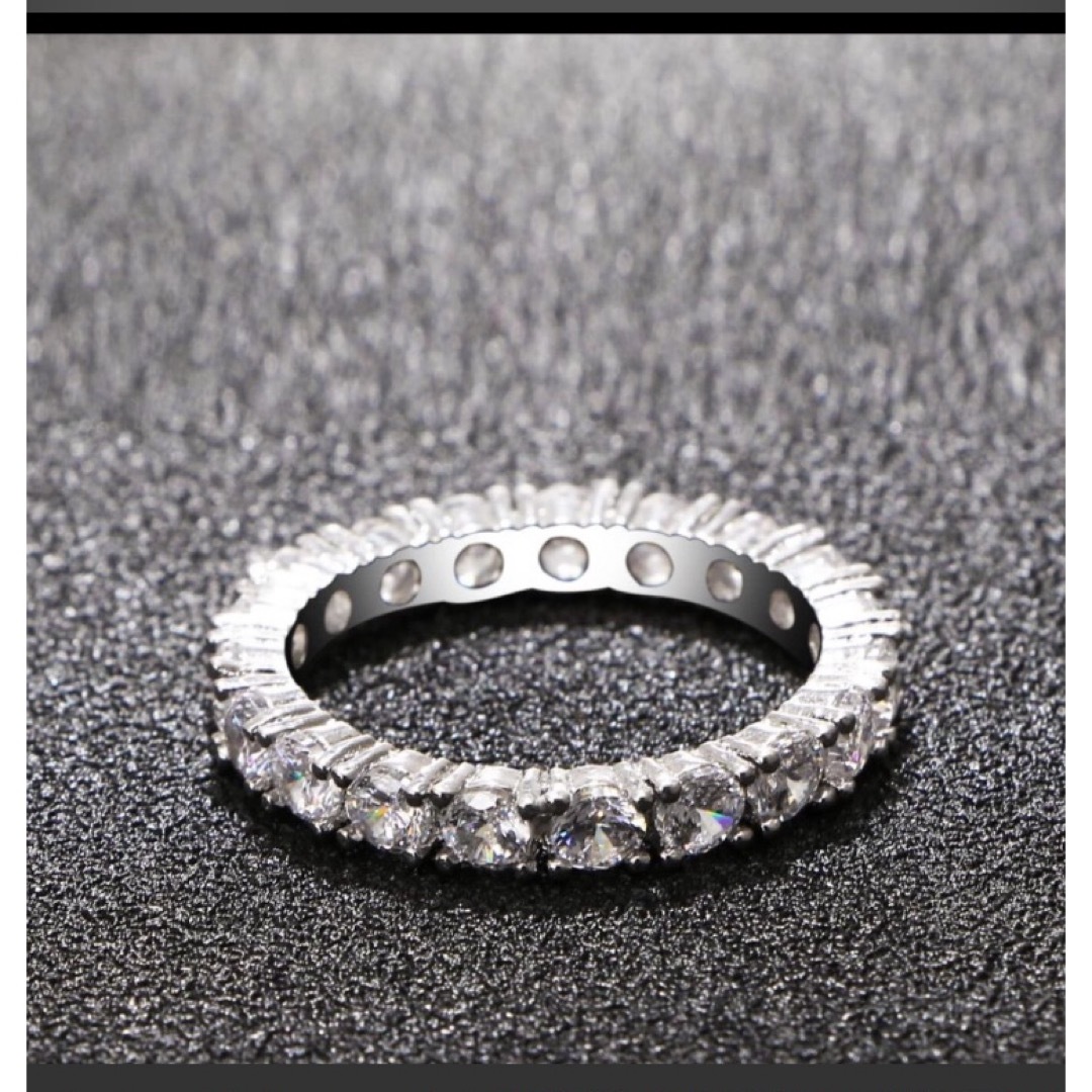 《新品》値下げ❗️18号　 海外　フル　エタニティ ラブ リング シルバー レディースのアクセサリー(リング(指輪))の商品写真