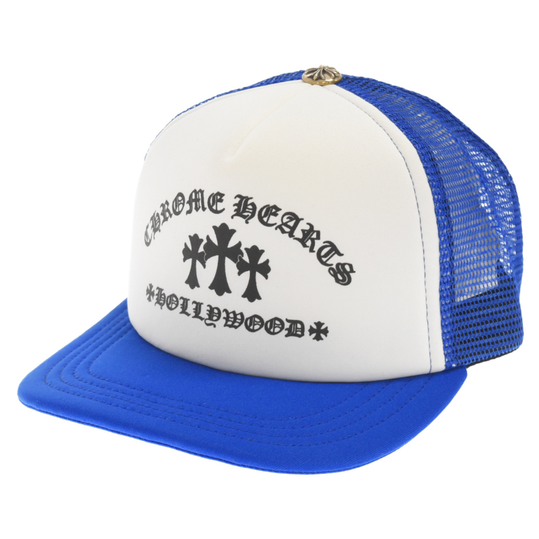 Chrome Hearts(クロムハーツ)のCHROME HEARTS クロムハーツ King Taco Trucker Cap キングタコ セメタリークロスプリント トラッカーメッシュキャップ ブルー×ホワイト メンズの帽子(キャップ)の商品写真