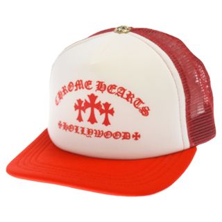 クロムハーツ(Chrome Hearts)のCHROME HEARTS クロムハーツ King Taco Trucker Cap キングタコ セメタリークロスプリント トラッカーメッシュキャップ レッド×ホワイト(キャップ)