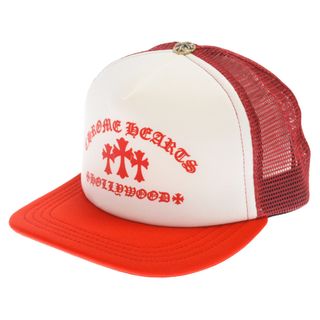 クロムハーツ(Chrome Hearts)のCHROME HEARTS クロムハーツ King Taco Trucker Cap キングタコ セメタリークロスプリント トラッカーメッシュキャップ レッド×ホワイト(キャップ)