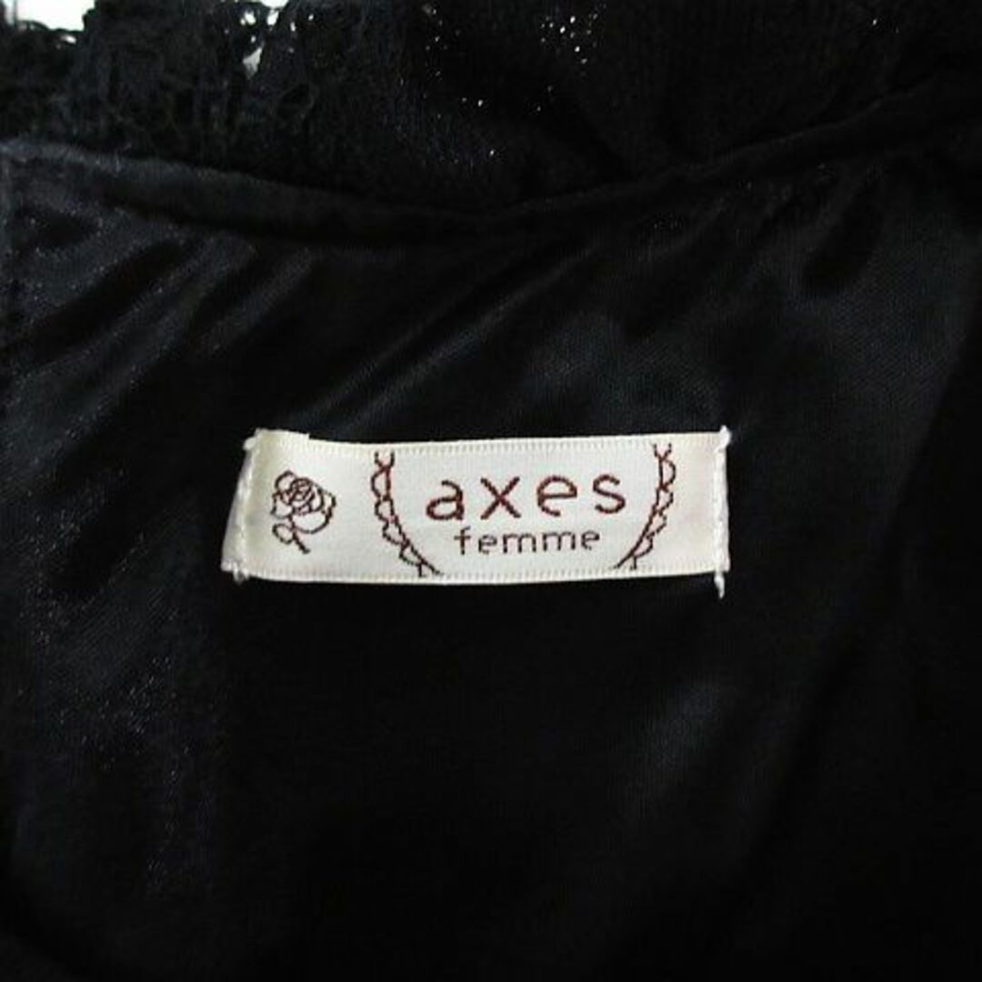 axes femme(アクシーズファム)のアクシーズファム ブラウス 長袖 プルオーバー ペプラム レース M ブラック レディースのトップス(シャツ/ブラウス(長袖/七分))の商品写真