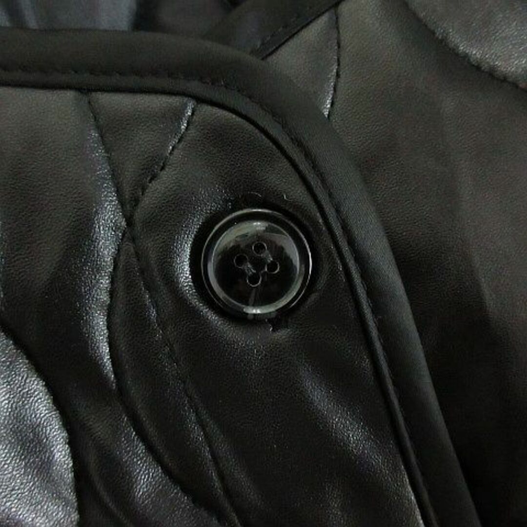 GRL(グレイル)のグレイル キルティングジャケット ノーカラー 長袖 フェイクレザー L ブラック レディースのジャケット/アウター(その他)の商品写真