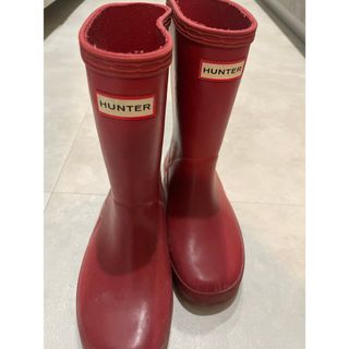 HUNTER - ハンターキッズ　レインシューズ　レッド　赤　中古