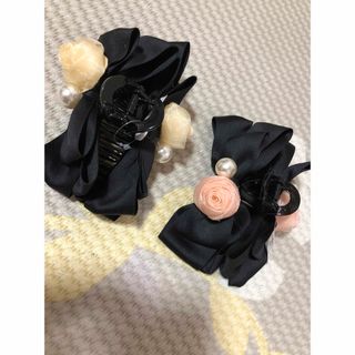 リボンバレッタ 2個セット(バレッタ/ヘアクリップ)