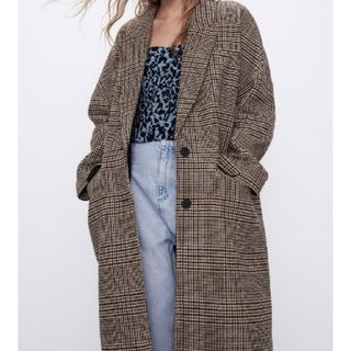 ザラ(ZARA)のZARA タータンチェック チェスターコート(チェスターコート)