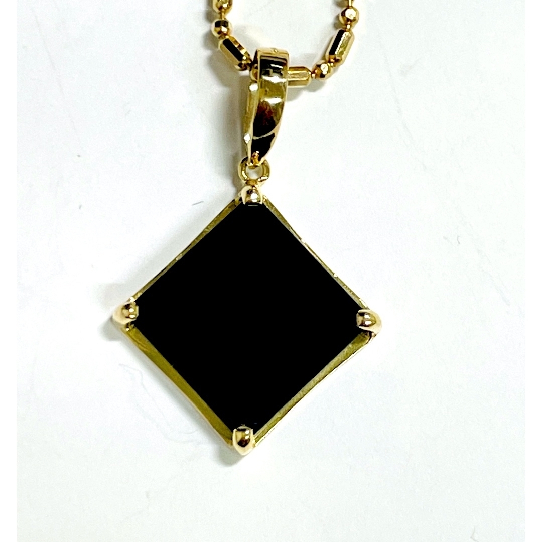 ☆K18 オニキスデザインペンダント付きネックレス☆ レディースのアクセサリー(ネックレス)の商品写真