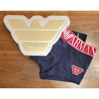 Emporio Armani - エンポリオアルマーニ　新品　メンズ　ボクサーパンツ(レッド/ネイビーS)