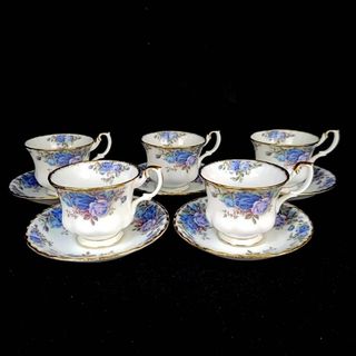 ロイヤルアルバート(ROYAL ALBERT)の★良品 ◆ ロイヤルアルバート　ムーンライトローズ　カップ&ソーサー　5客(食器)