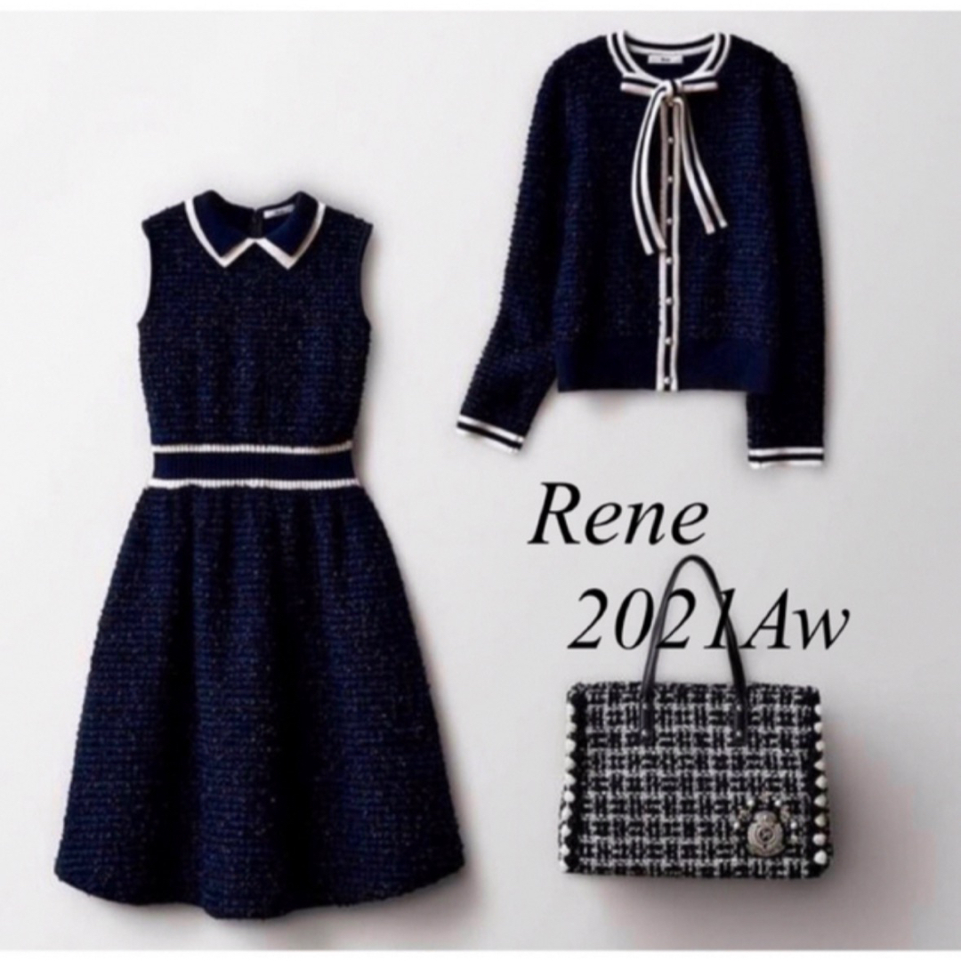 René(ルネ)のRene♡ルネ♡2021年 DM掲載完売 ニットツイードワンピース レディースのワンピース(ひざ丈ワンピース)の商品写真