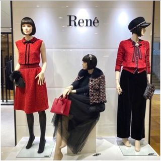 ルネ(René)のRene♡ルネ♡2021年 DM掲載完売 ニットツイードワンピース(ひざ丈ワンピース)