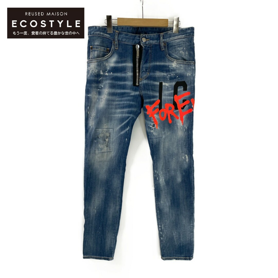 DSQUARED2(ディースクエアード)のディースクエアード 【美品/国内正規/22年製】S79LA0040 ICON MEDIUM WASH SKATER JEANS ボタンフライ デニムパンツ/ 46 メンズのパンツ(デニム/ジーンズ)の商品写真