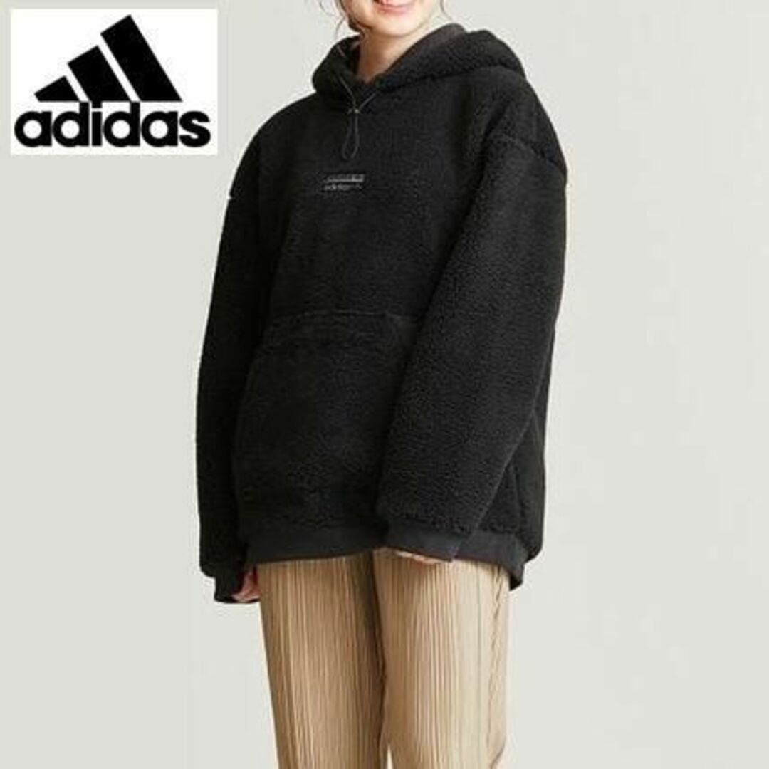 adidas(アディダス)のadidas（アディダス) オーバーサイズド ボアブルゾン ボアジャケット レディースのジャケット/アウター(ブルゾン)の商品写真