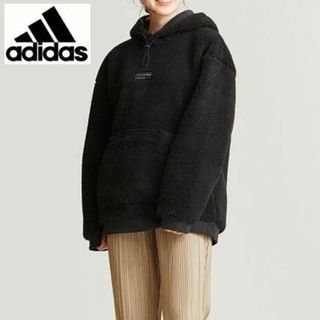 アディダス(adidas)のadidas（アディダス) オーバーサイズド ボアブルゾン ボアジャケット(ブルゾン)