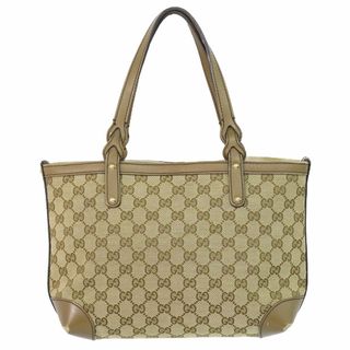 グッチ(Gucci)の本物 グッチ GUCCI GGキャンバス トートバッグ ハンドバッグ ブラウン 269878 バッグ 中古(トートバッグ)