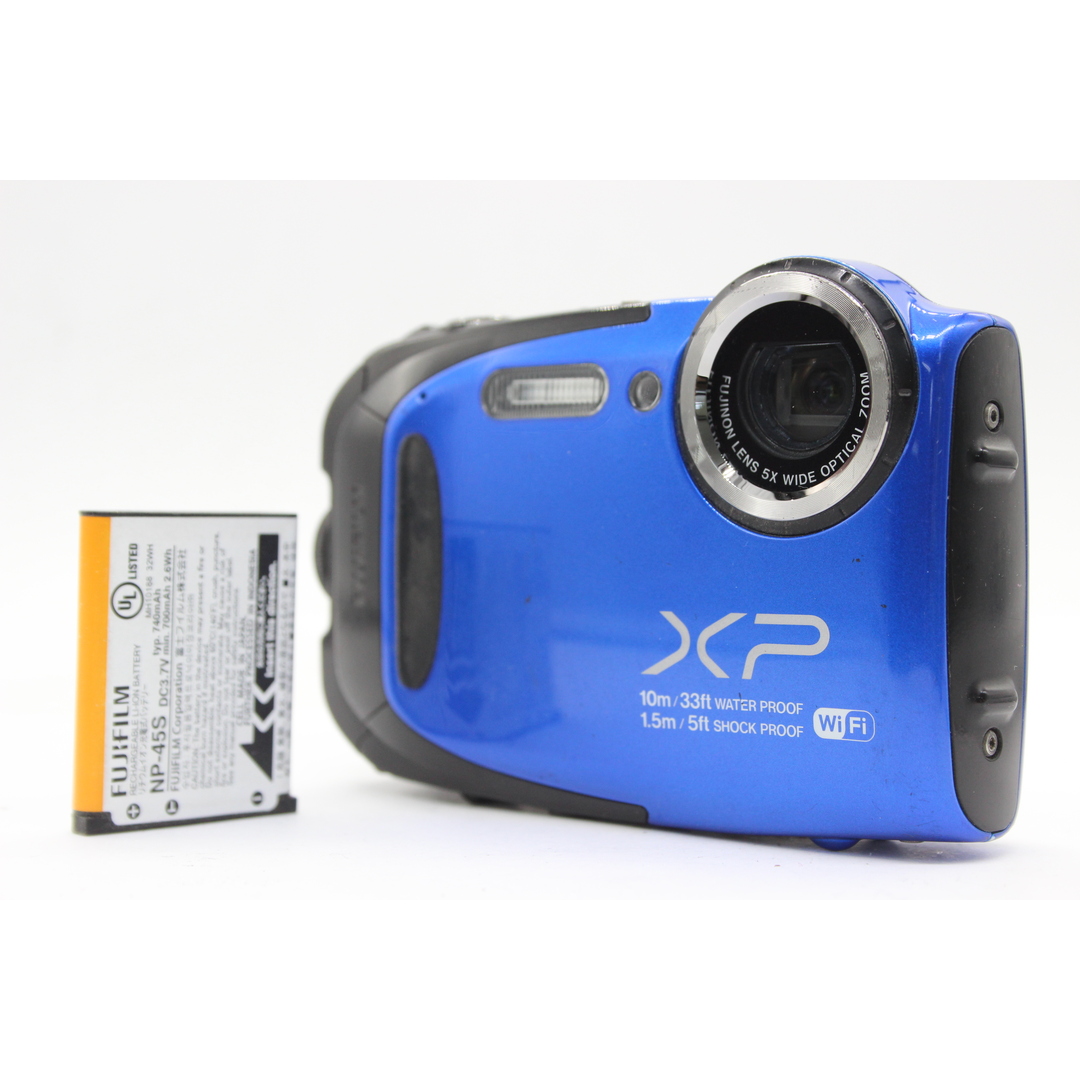 【返品保証】 フジフィルム Fujifilm Finepix XP70 ブルー 5x Wide バッテリー付き コンパクトデジタルカメラ  s5203