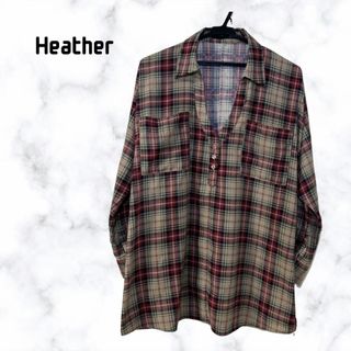 ヘザー(heather)のヘザー　HEATHER　チェックシャツ　レディース　オーバーサイズ　フリー(シャツ/ブラウス(長袖/七分))