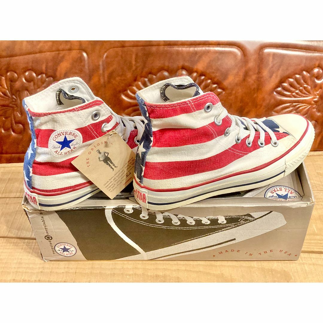 CONVERSE(コンバース)の★90s!USA!レア!コンバース オールスター 星条旗 白/赤 デッド★ レディースの靴/シューズ(スニーカー)の商品写真