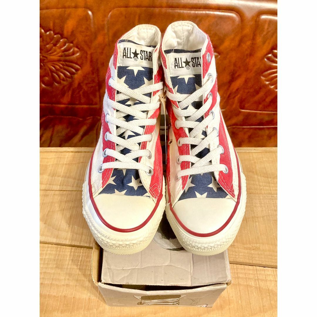 CONVERSE(コンバース)の★90s!USA!レア!コンバース オールスター 星条旗 白/赤 デッド★ レディースの靴/シューズ(スニーカー)の商品写真