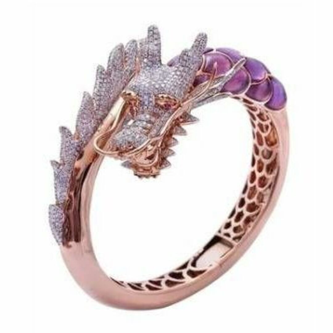 【R139】リング メンズ アクセサリー ピンク ドラゴン 指輪 16号 メンズのアクセサリー(リング(指輪))の商品写真