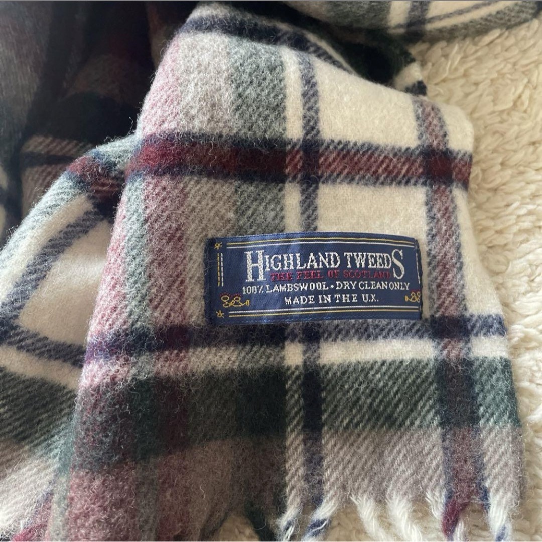 HIGHLAND TWEEDS(ハイランドツィード)のHIGHLAND TWEEDS マフラー　ストール　チェック柄 レディースのファッション小物(マフラー/ショール)の商品写真