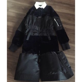 サカイ(sacai)の【2月末終了販売】sacai MA-1 コンビ ワンピース ベルベットワンピース(ひざ丈ワンピース)