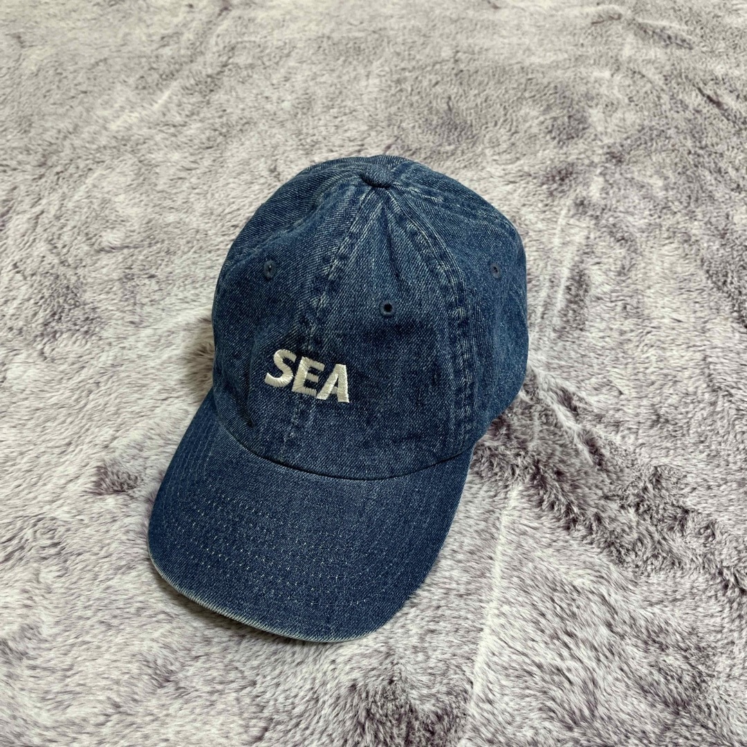 ウィンダンシー WIND AND SEA ロゴ刺繍 デニムキャップ 帽子 CAP帽子