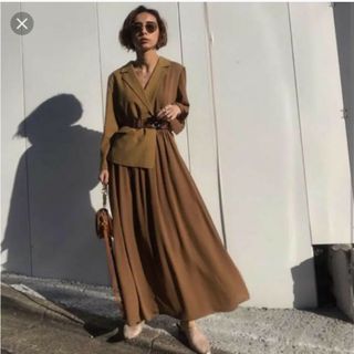 アメリヴィンテージ(Ameri VINTAGE)のTRINITY JKT DRESS マスタードM　アメリヴィンテージ(ロングドレス)