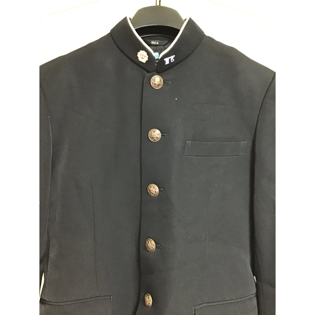 今だけ９００円！！男子学生服　160A 校章　校章&組章付き　学ラン メンズのスーツ(スーツジャケット)の商品写真