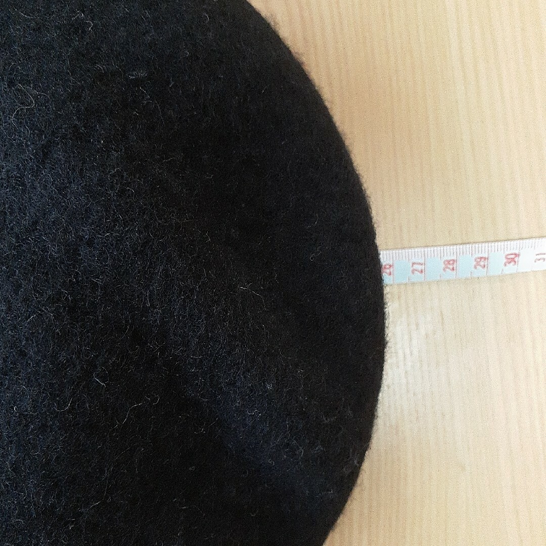 ベレー帽　ブラック　黒色　ウール レディースの帽子(ハンチング/ベレー帽)の商品写真