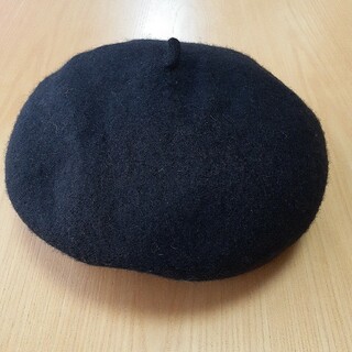 ベレー帽　ブラック　黒色　ウール(ハンチング/ベレー帽)