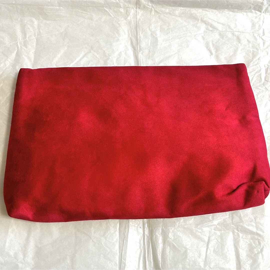 Dior(ディオール)のディオール ビッグポーチ クラッチ レッド スエード ノベルティ 赤 箱なし レディースのファッション小物(ポーチ)の商品写真