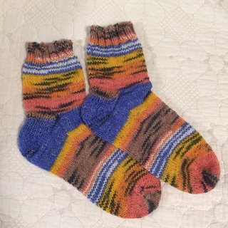 オパール毛糸で編んだ靴下　2(レッグウェア)