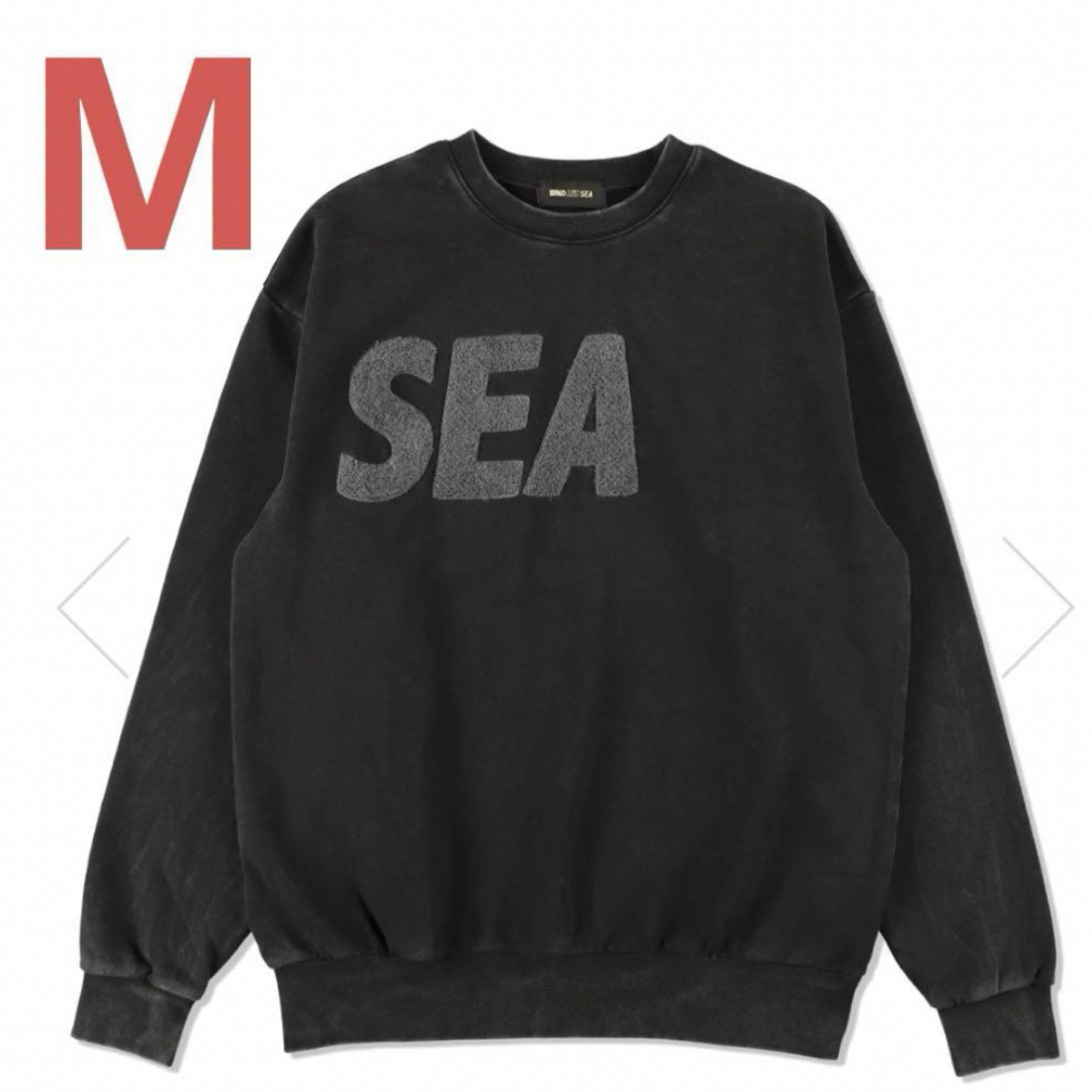 WIND AND SEA Sea Chenille Crew Neck  黒メンズ