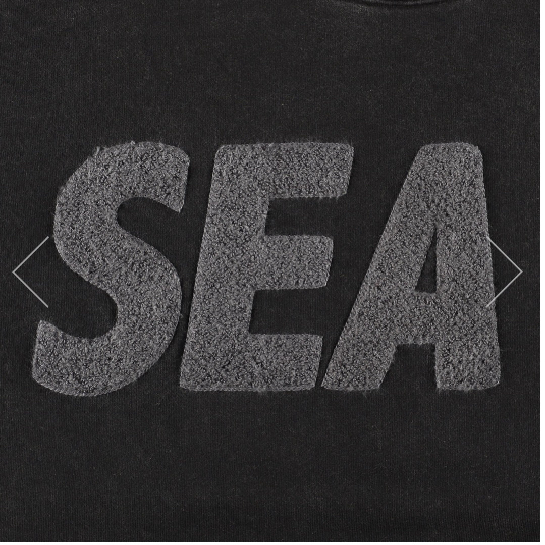 WIND AND SEA Sea Chenille Crew Neck 黒 WIND AND SEA Sea Chenille Crew Neck 黒