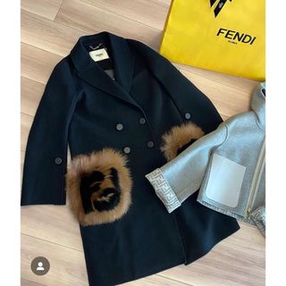 フェンディ(FENDI)のFENDI ポケットファーコート36(ロングコート)