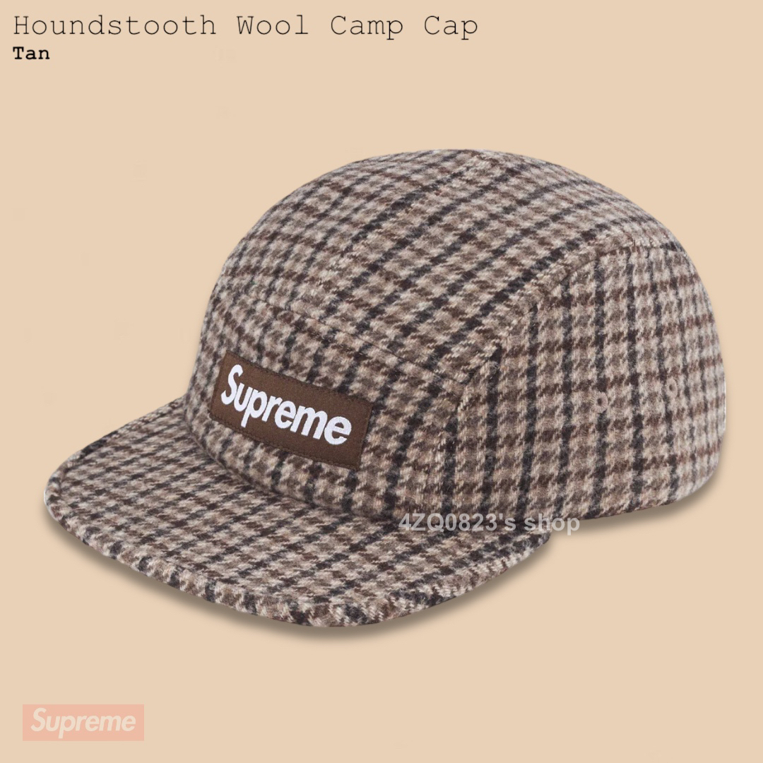 ジャケットSupreme Houndstooth Wool Camp Cap Tan タン