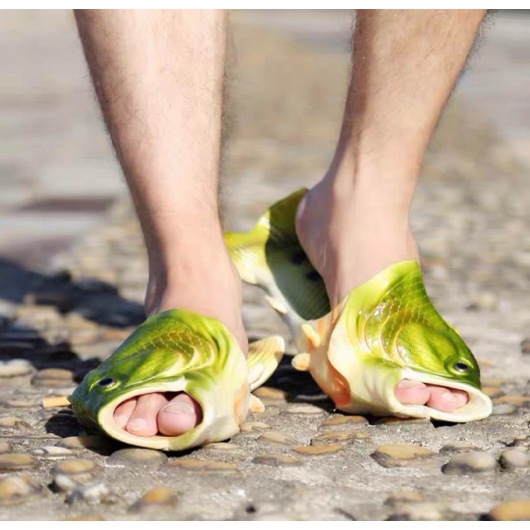 ☆新品　魚　サンダル　スリッパ　グリーン メンズの靴/シューズ(サンダル)の商品写真