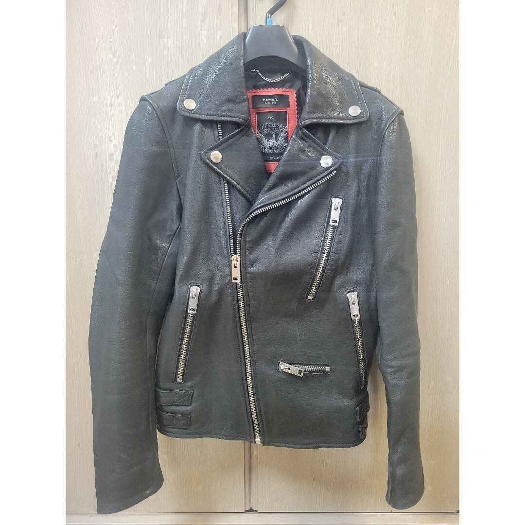 ジャケット/アウターメンテナンスばっちり！ほぼ新品 DIESEL ラムレザー100% ライダース