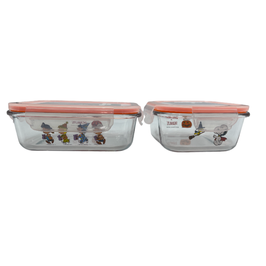 pyrex×PEANUTS スヌーピー ハロウィン 保存容器 2個 セット パイレックス ピーナッツ キャラクター かわいい 中古 W４ インテリア/住まい/日用品のキッチン/食器(その他)の商品写真