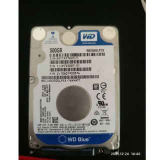 ウェスタンデジタル(Western Digital)の中古ハードディスク HDD 500GB ノートPC用(PCパーツ)